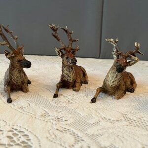 Antique Lead Reindeer. Made in Germany. Circa 1920’s-1930’s. 3-1/2” x 3”.